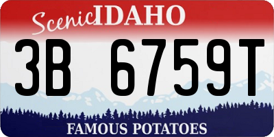 ID license plate 3B6759T