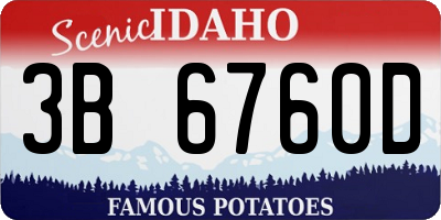 ID license plate 3B6760D