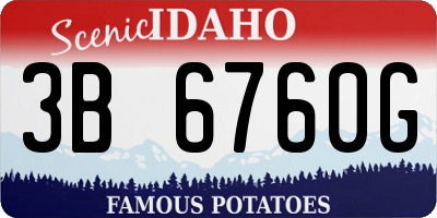 ID license plate 3B6760G