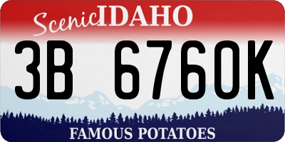 ID license plate 3B6760K