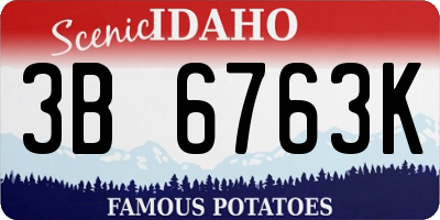 ID license plate 3B6763K