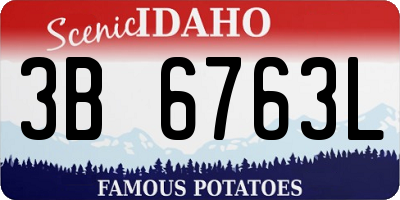 ID license plate 3B6763L