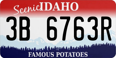 ID license plate 3B6763R