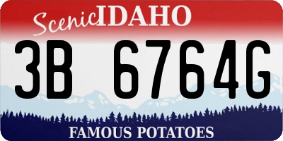 ID license plate 3B6764G