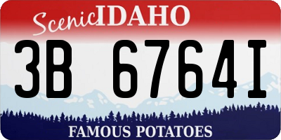 ID license plate 3B6764I
