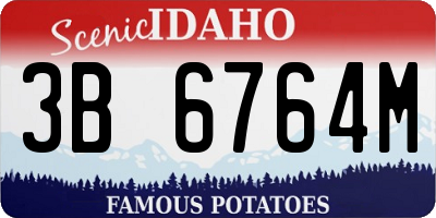 ID license plate 3B6764M