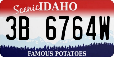 ID license plate 3B6764W