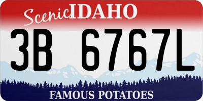 ID license plate 3B6767L
