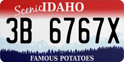 ID license plate 3B6767X