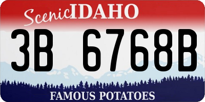 ID license plate 3B6768B