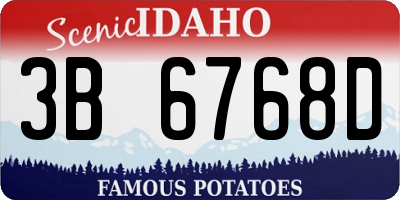 ID license plate 3B6768D