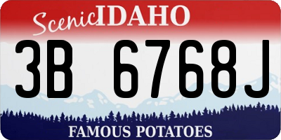 ID license plate 3B6768J