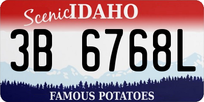 ID license plate 3B6768L