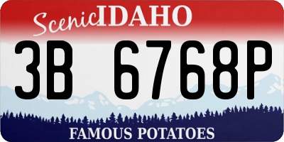 ID license plate 3B6768P