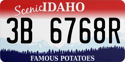 ID license plate 3B6768R
