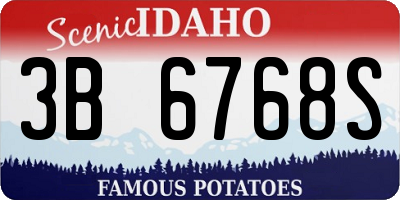 ID license plate 3B6768S