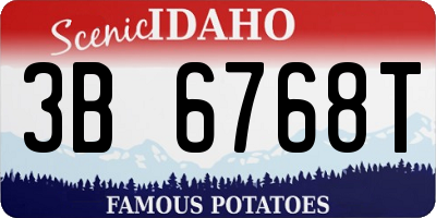 ID license plate 3B6768T