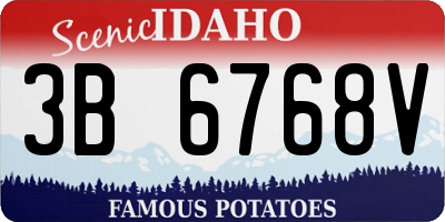 ID license plate 3B6768V