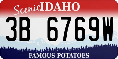 ID license plate 3B6769W