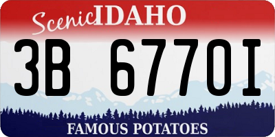 ID license plate 3B6770I