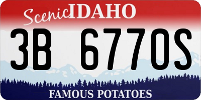 ID license plate 3B6770S