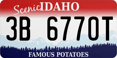 ID license plate 3B6770T