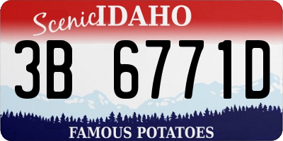 ID license plate 3B6771D