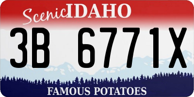 ID license plate 3B6771X