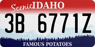 ID license plate 3B6771Z