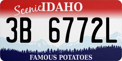 ID license plate 3B6772L