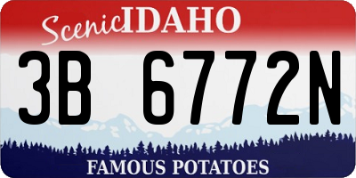 ID license plate 3B6772N