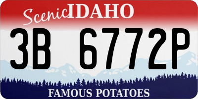 ID license plate 3B6772P