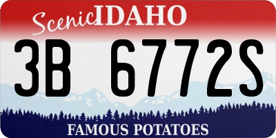 ID license plate 3B6772S