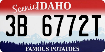ID license plate 3B6772T