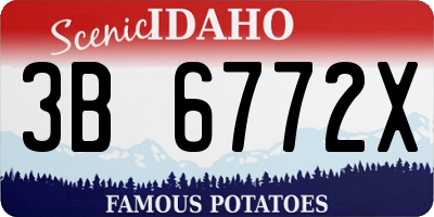 ID license plate 3B6772X