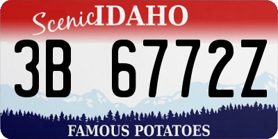 ID license plate 3B6772Z