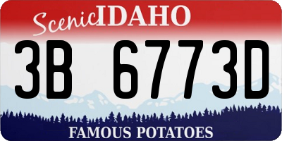 ID license plate 3B6773D