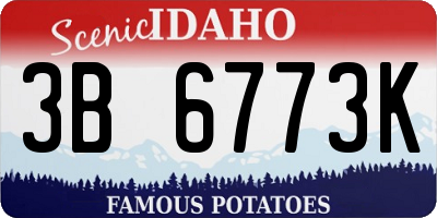 ID license plate 3B6773K