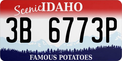 ID license plate 3B6773P