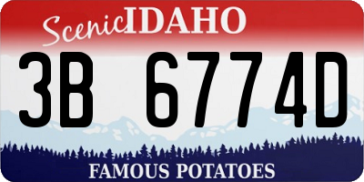 ID license plate 3B6774D
