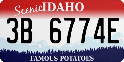 ID license plate 3B6774E