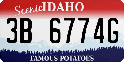 ID license plate 3B6774G
