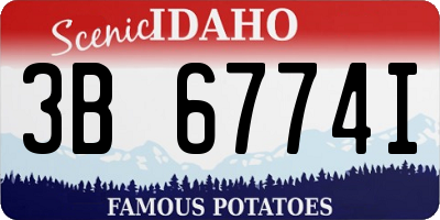 ID license plate 3B6774I