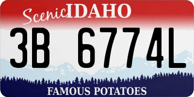 ID license plate 3B6774L