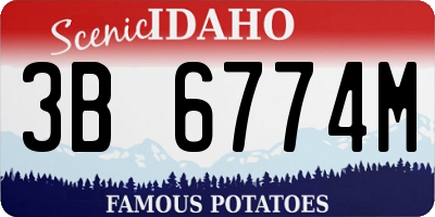 ID license plate 3B6774M