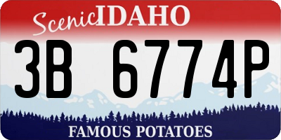 ID license plate 3B6774P