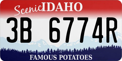 ID license plate 3B6774R