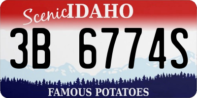 ID license plate 3B6774S