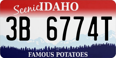 ID license plate 3B6774T