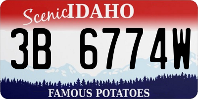 ID license plate 3B6774W